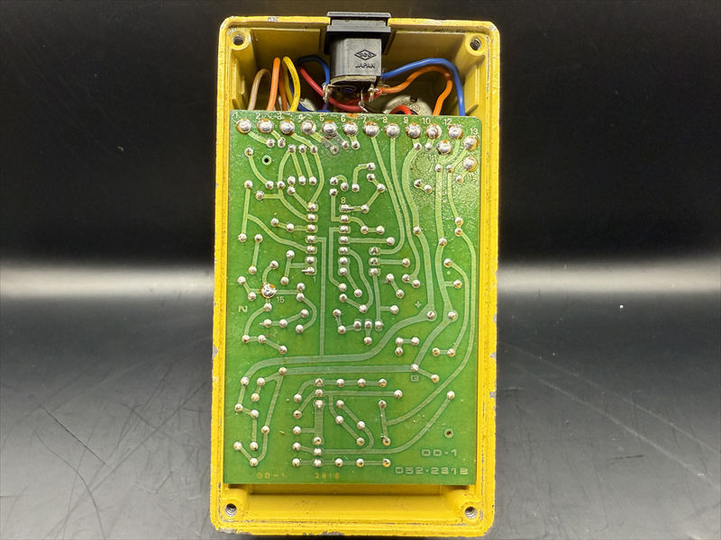 自作BOSS OD-1クアッド/μPC4741仕様/黄/9〜18V電源対応 自作BOSS OD-1