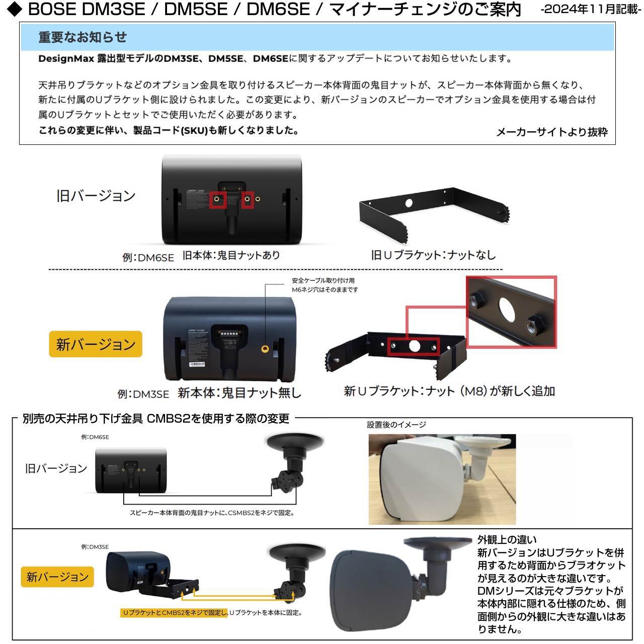 BOSE DM6SE PAIR BLK (ペア) 新仕様 全天候型 露出型 スピーカー 黒 L