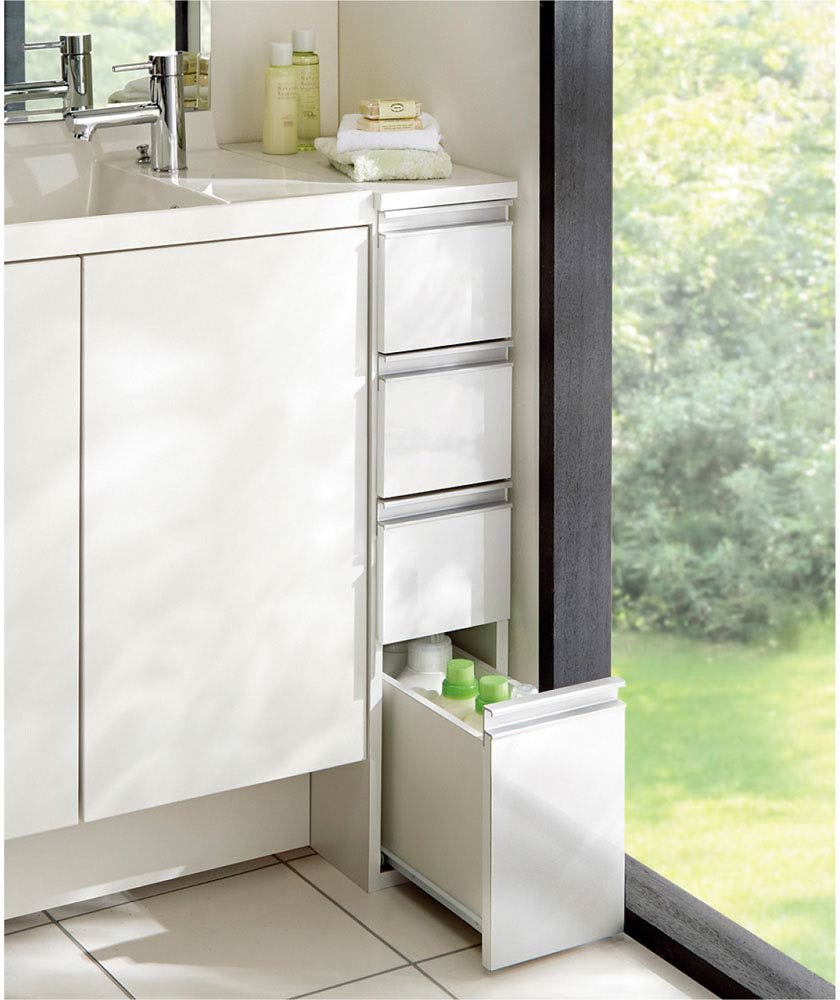 組立不要 収納物に優しい サニタリーすき間チェスト 幅20cm 通販