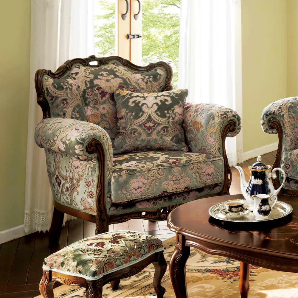 マルニ木工 1人掛けソファ 金華山 アンティークソファ カリモク