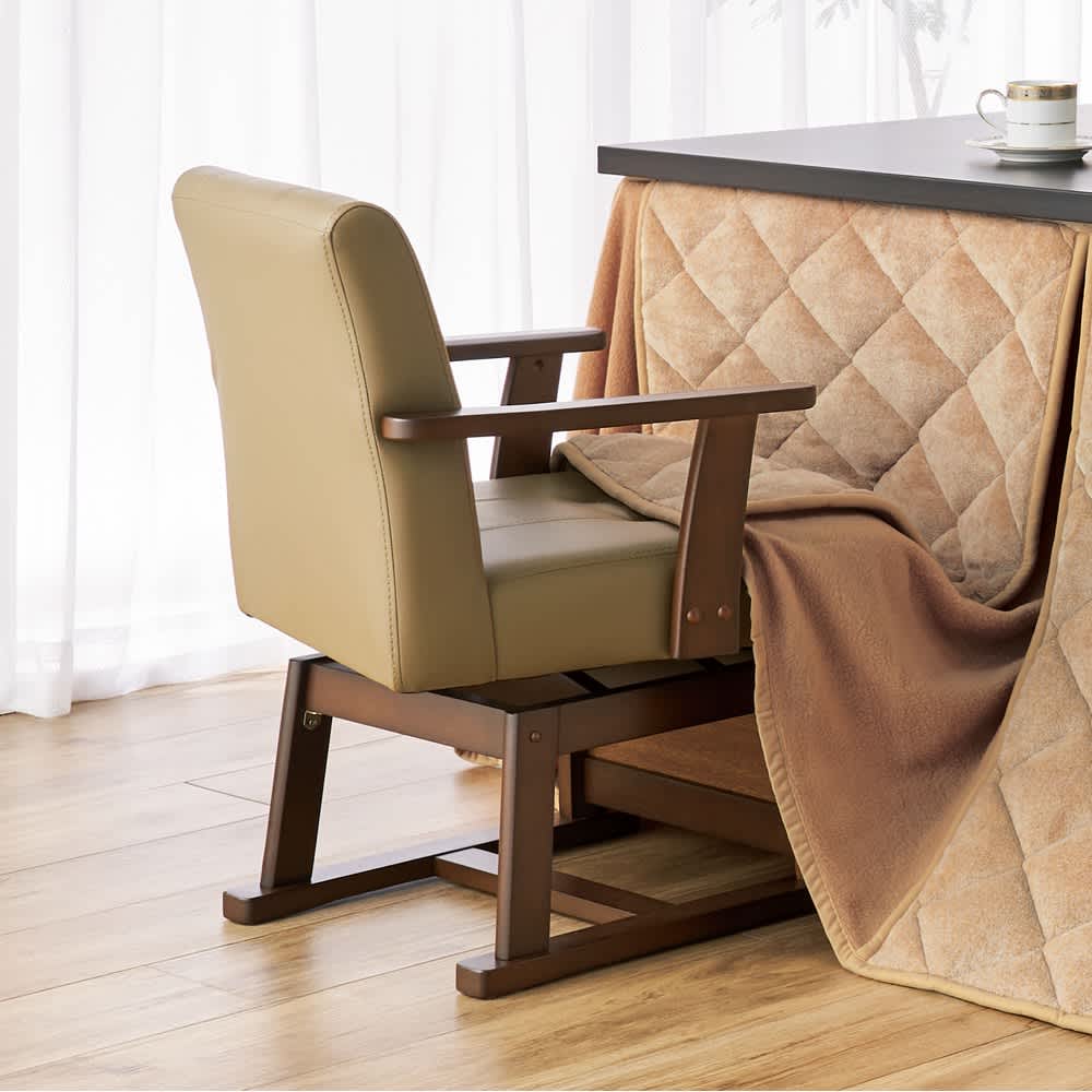 ダイニングこたつシリーズ 肘付き回転チェア お得な同色2脚組 通販