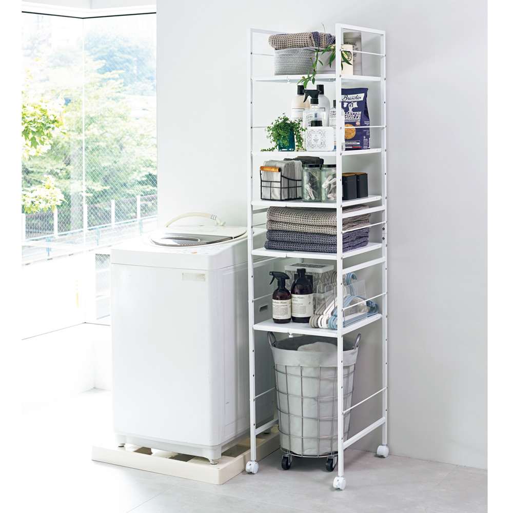 dショッピング |幅が伸縮するすき間ラック スリムタイプ 幅17.5cm-26.5