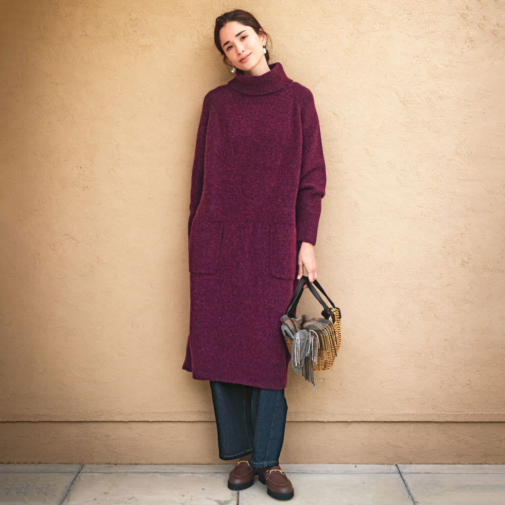 イタリア企画糸 ウールアルパカ混 ニットワンピース 通販 - ディノス