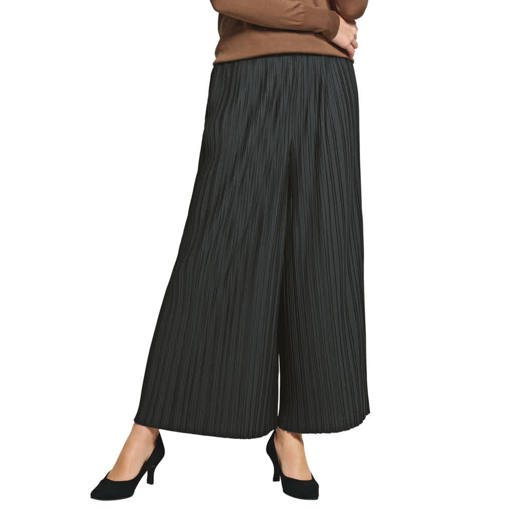 プリーツ ワイドパンツ 通販 - ディノス