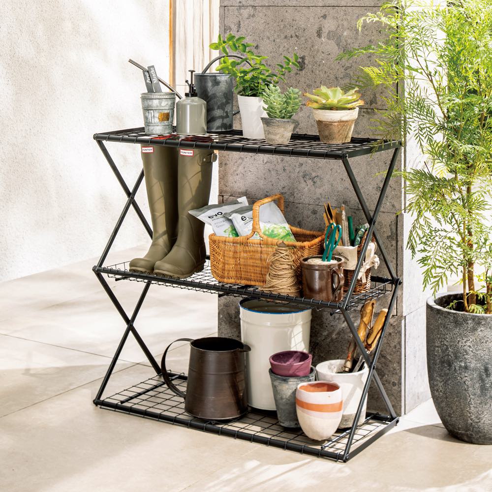 植物に優しいバルコニーラック 3段 折りたたみ式 通販 - ディノス