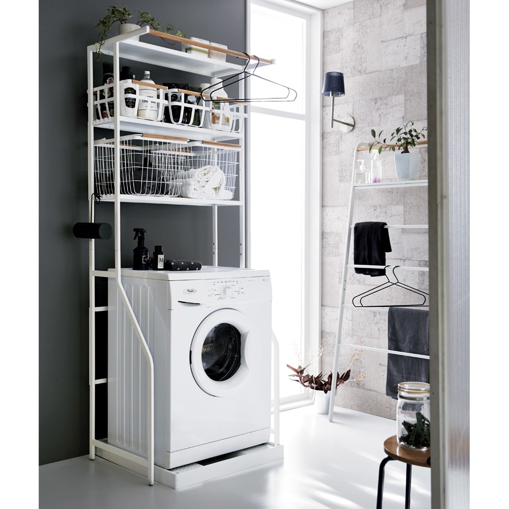 TOWER、山崎実業、ランドリーシェル、ランドリーラック、ホワイト