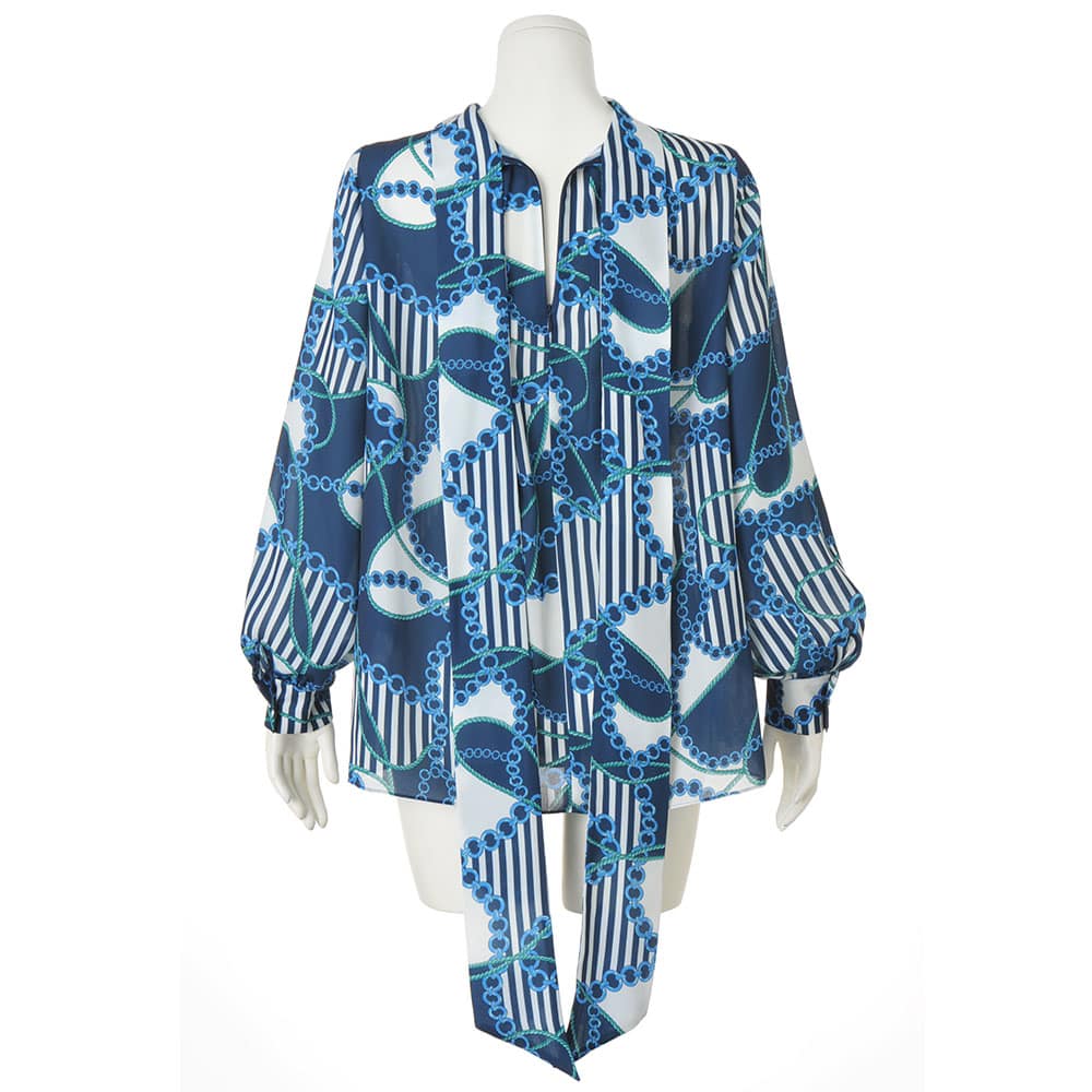 ラッティ社 ロープチェーン柄 ボウタイ ブラウス 通販 - ディノス