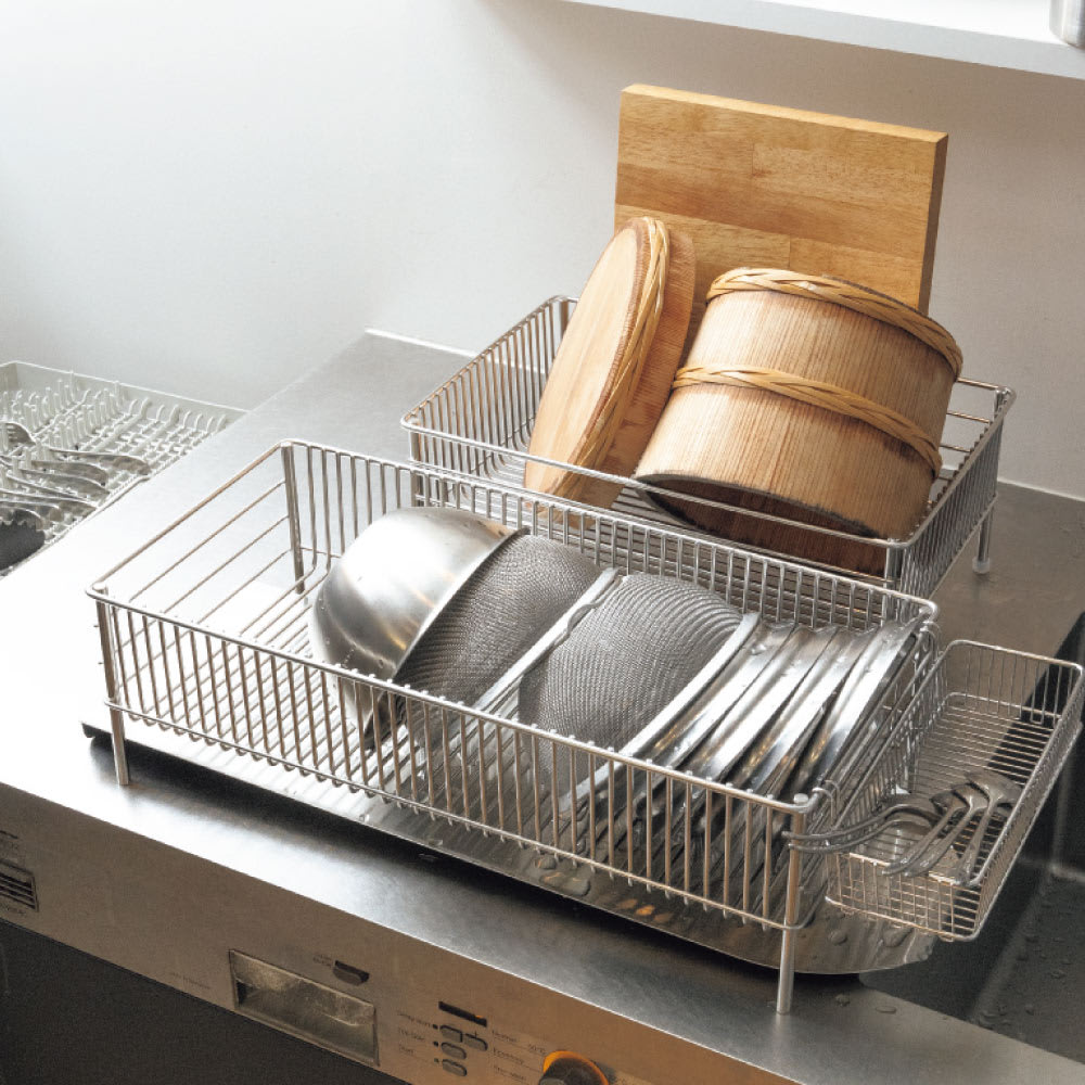 la base/ラバーゼ ステンレス水切りかごセット 縦置きスリムサイズ