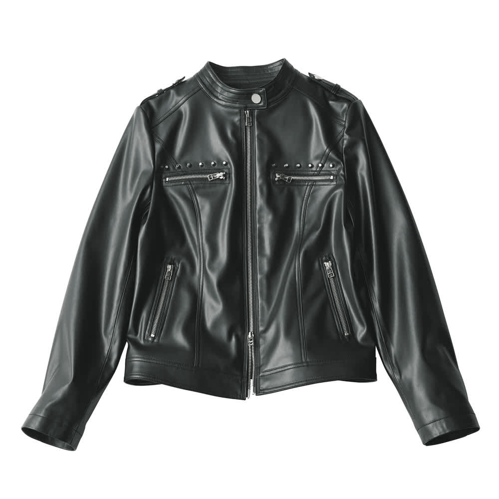 レザー調 スタッズ付き ライダースジャケット 通販 - ディノス
