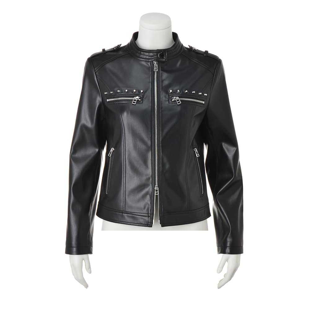 レザー調 スタッズ付き ライダースジャケット 通販 - ディノス