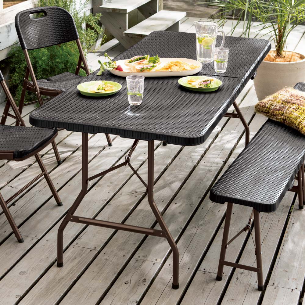 折りたたみ作業台シリーズ ラタン調テーブル 通販 - ディノス