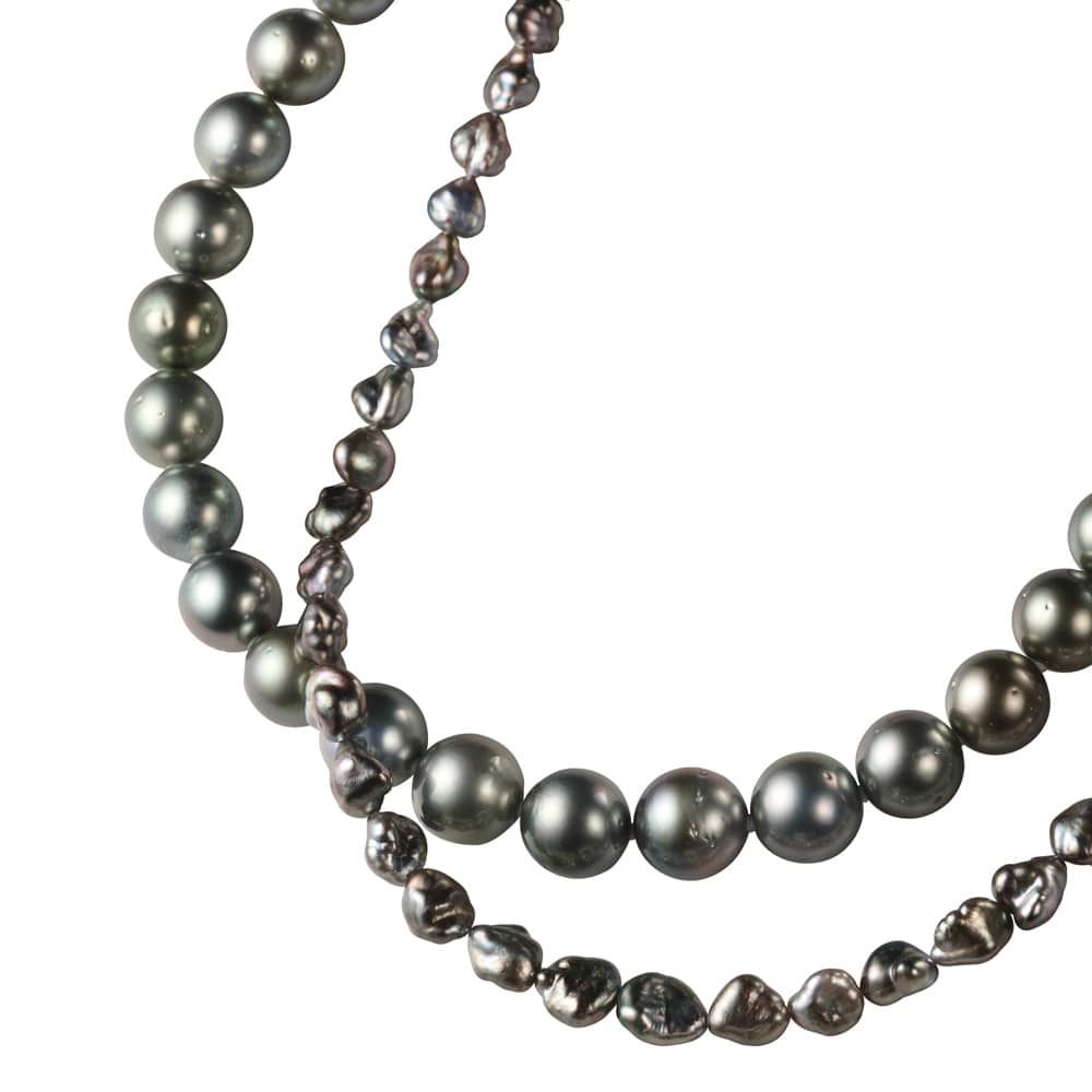 11～13mm黒蝶グレーパール ネックレス 通販 - ディノス