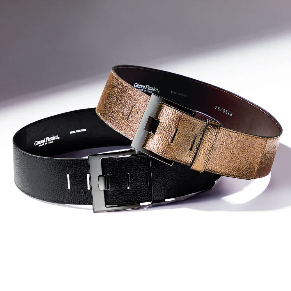 Gianni Pizzini/ジャンニピジーニ レザーワイドベルト（イタリア製