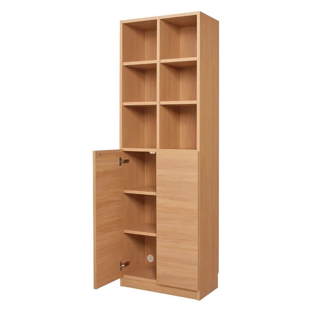 コーナーまで有効に使える幅・高さぴったり本棚 上オープン・下扉