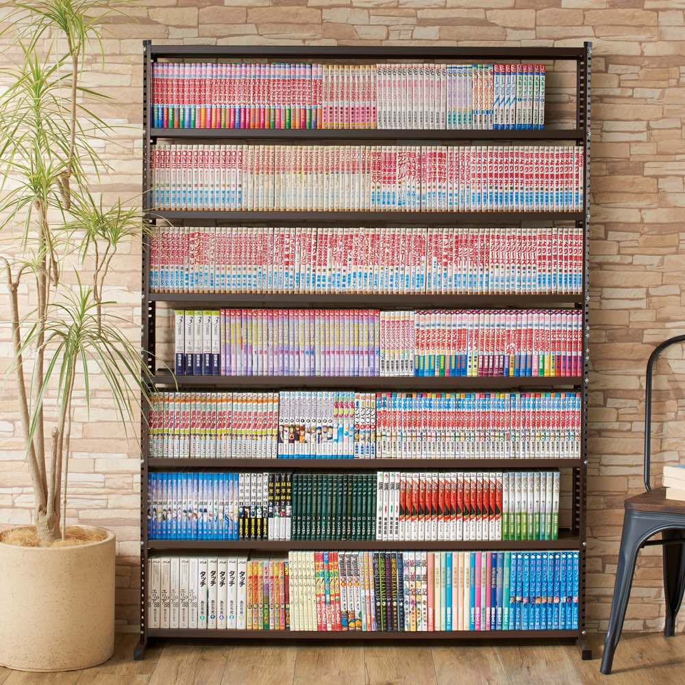 たっぷり収納！スチールラック スタンド式 コミック用 幅120cm 通販