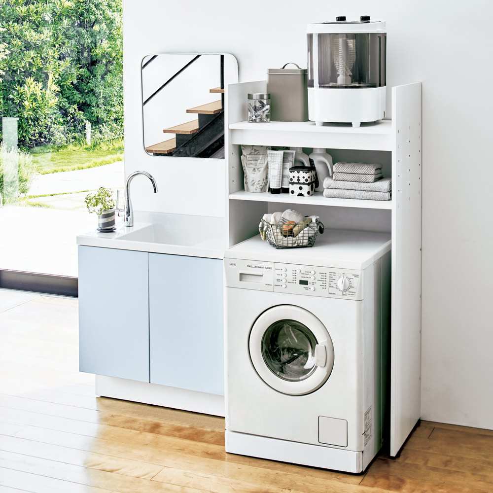 がっちり安定 造り付けのような乾燥機置き台 奥行44.5cmタイプ 幅77cm