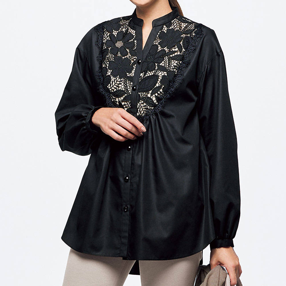 線画風フラワープリント フリル チュニック 通販 - ディノス