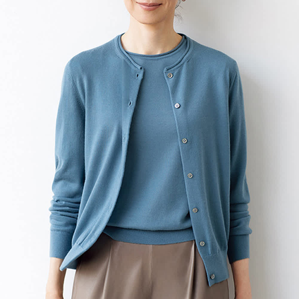 アラシャンカシミヤ クルーネック カーディガン 通販 - ディノス