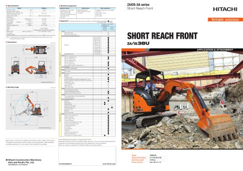 ZX38U-5A - HITACHI Construction Machinery - PDF Catalogs