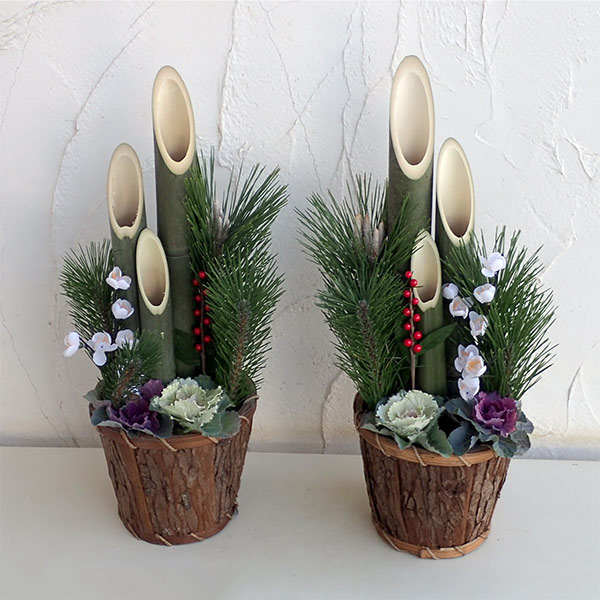 園芸ネット本店｜門松6号木鉢入り高さ50cm 2個（1対）セット の通販