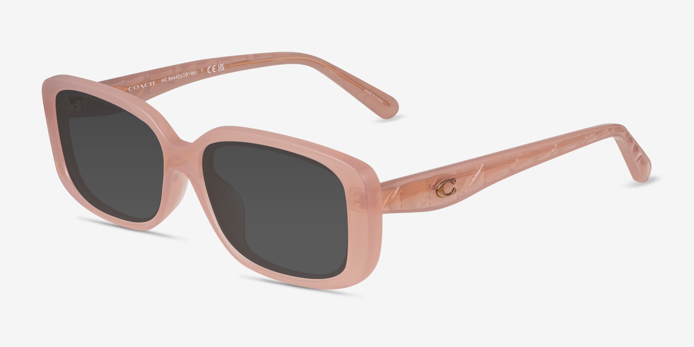 Coach HC8444D CBY86 - Rectangle Black Frame Sunglasses For Women