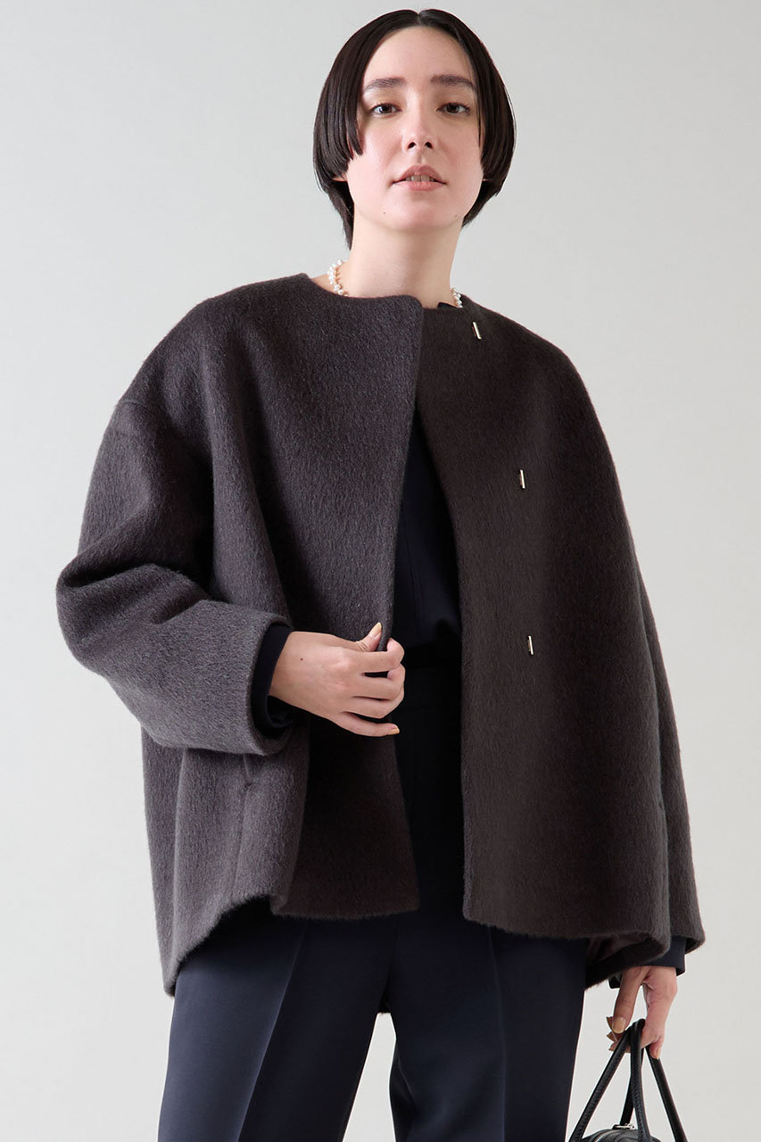 martinique(マルティニーク)｜ノーカラーコート/グレー の通販