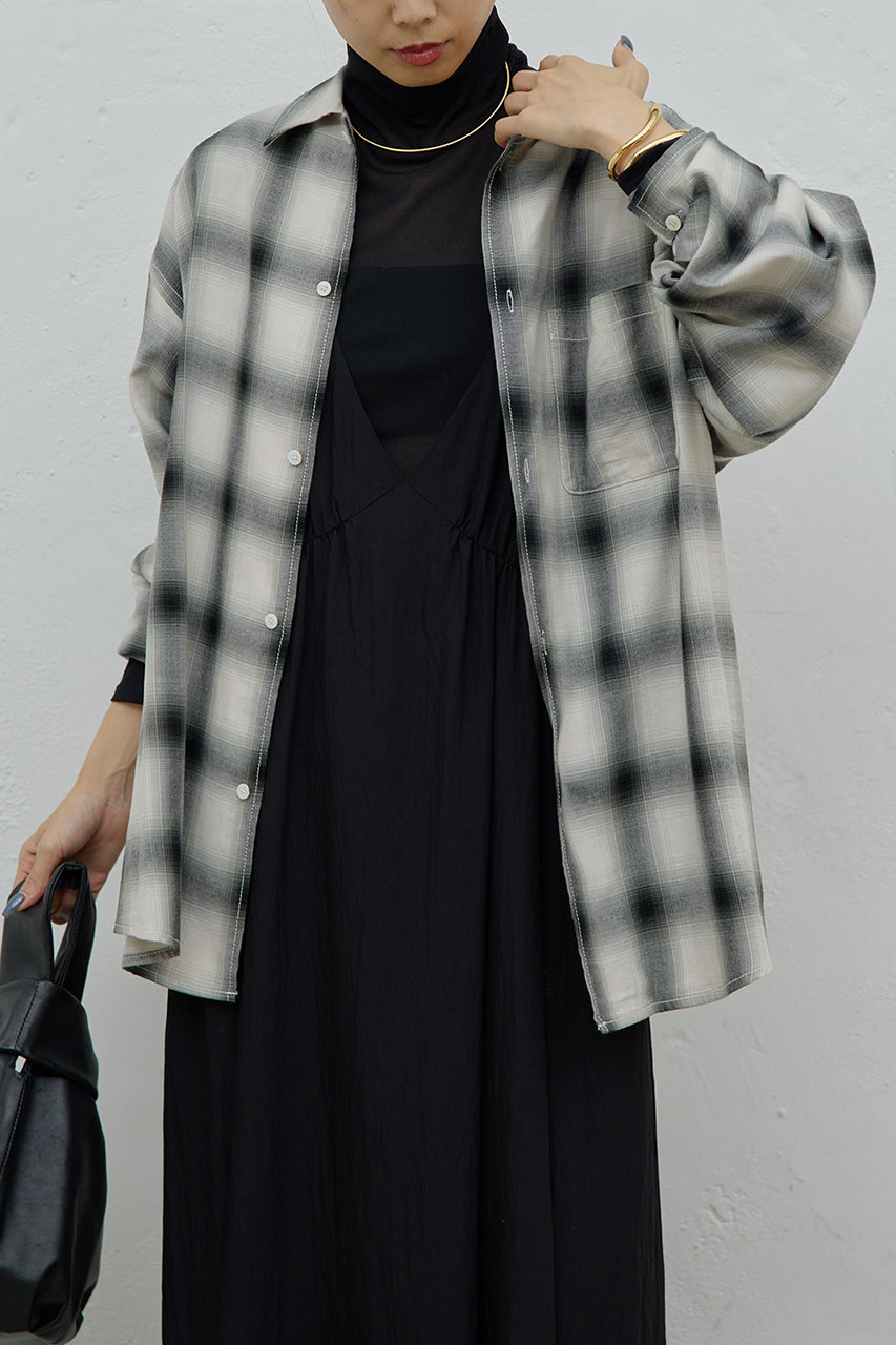 GALLARDAGALANTE(ガリャルダガランテ)｜オンブレチェックシャツ/グレー