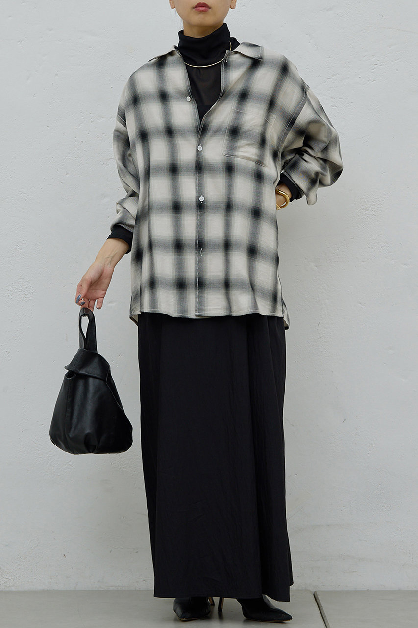 GALLARDAGALANTE(ガリャルダガランテ)｜オンブレチェックシャツ/グレー