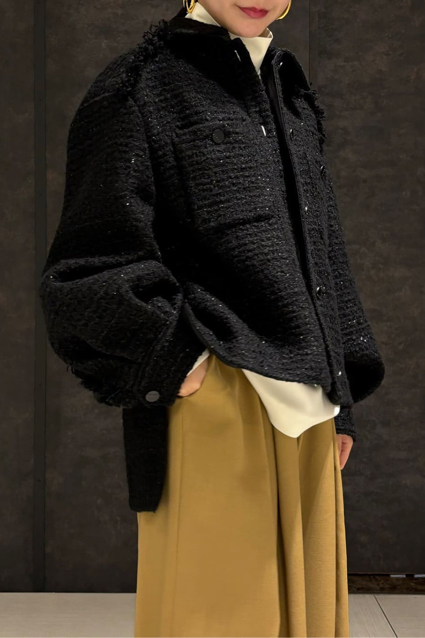 ADORE(アドーア)｜ブラックラメツィードジャケット/ブラック の通販