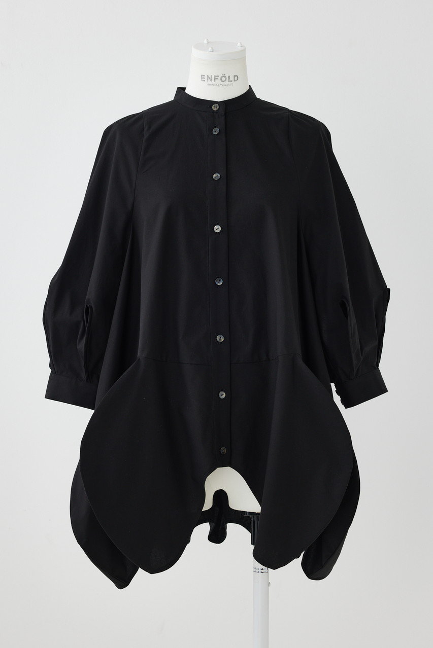 ENFOLD(エンフォルド)｜タイプライター Flower BL/ブラウス/ブラック