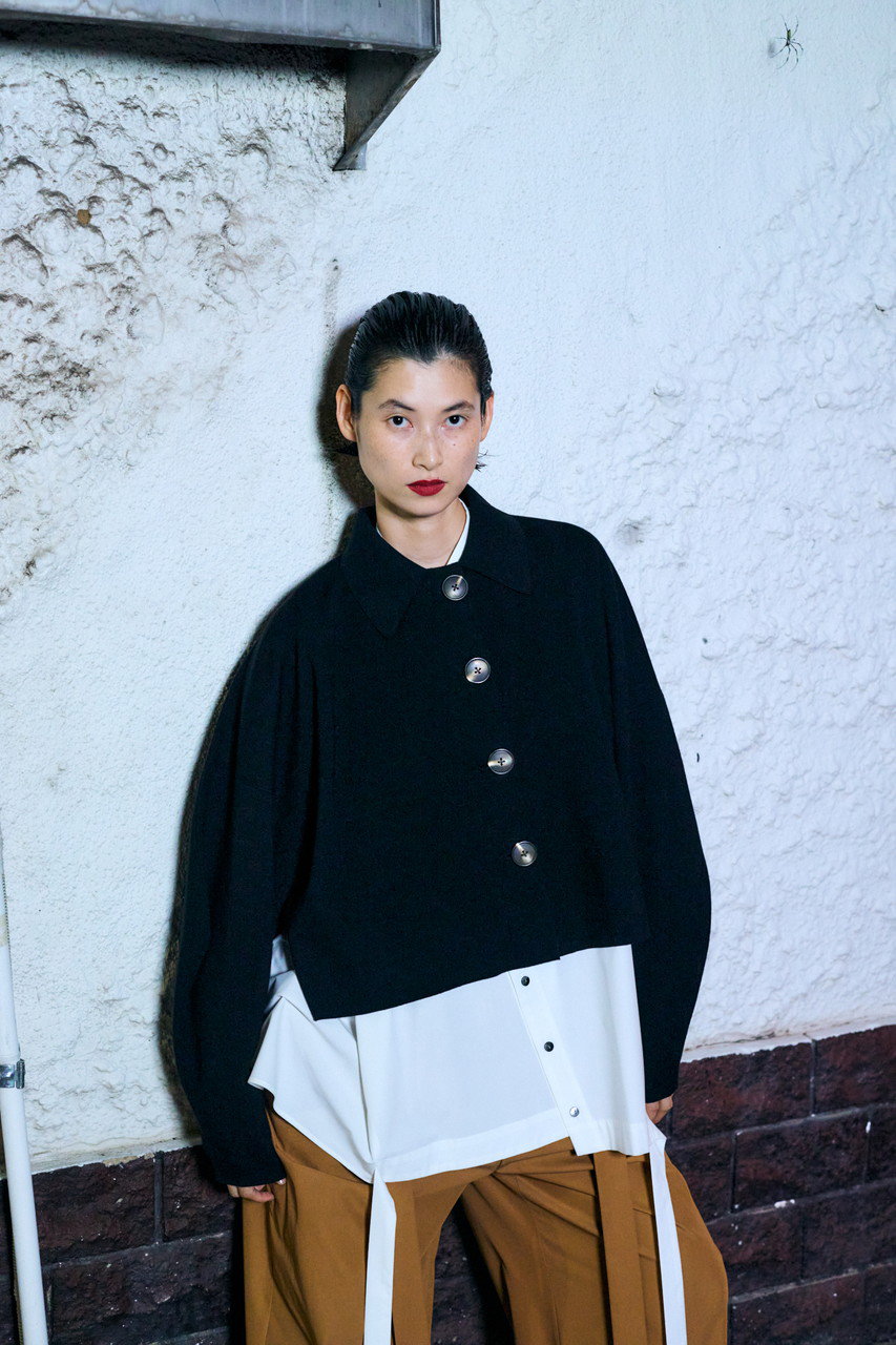 ENFOLD(エンフォルド)｜カラーBOXカーディガン/ブラック の通販