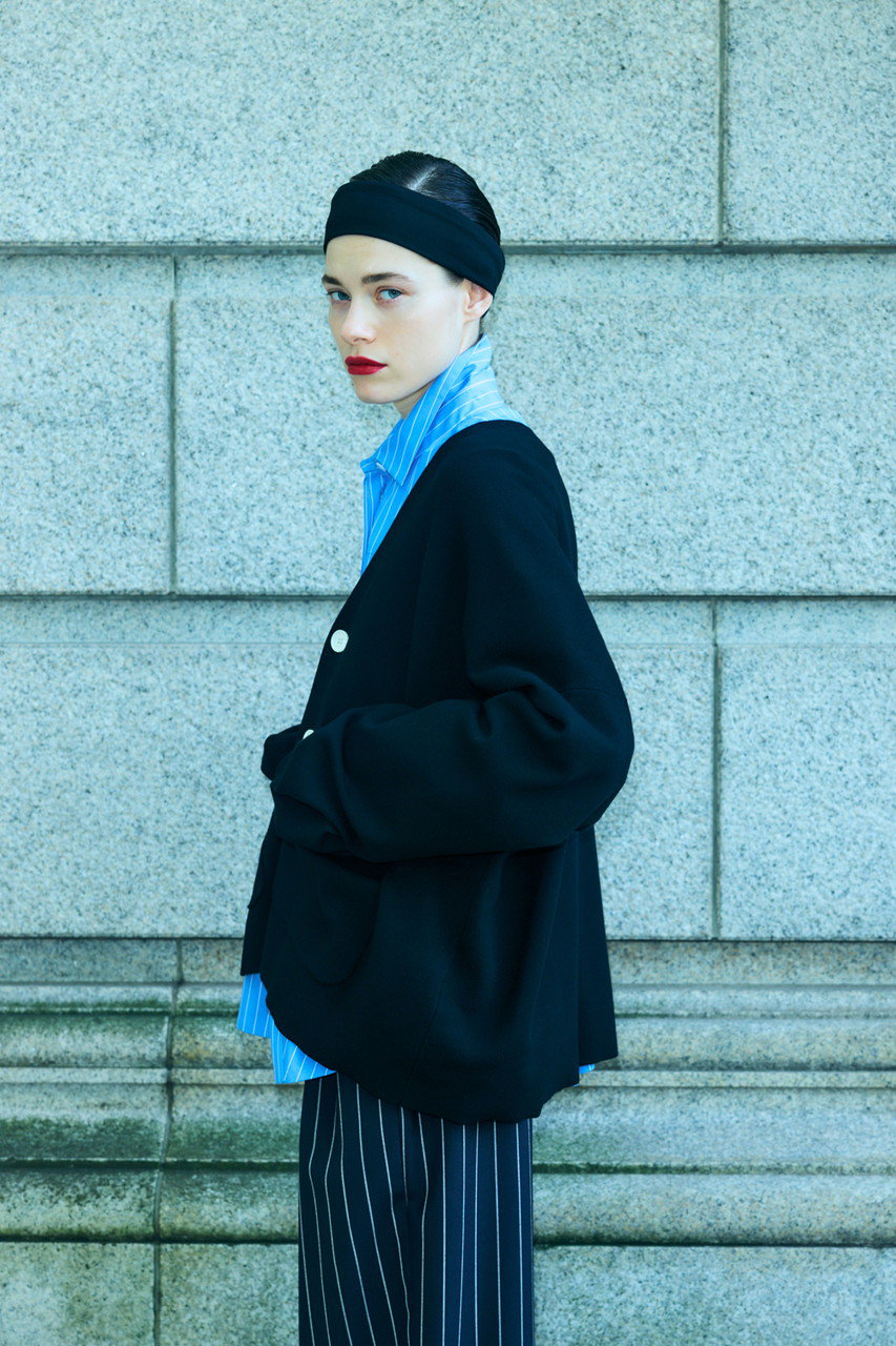 ENFOLD(エンフォルド)｜BOX WIDE-CARDIGAN/ブラック の通販｜ELLESHOP