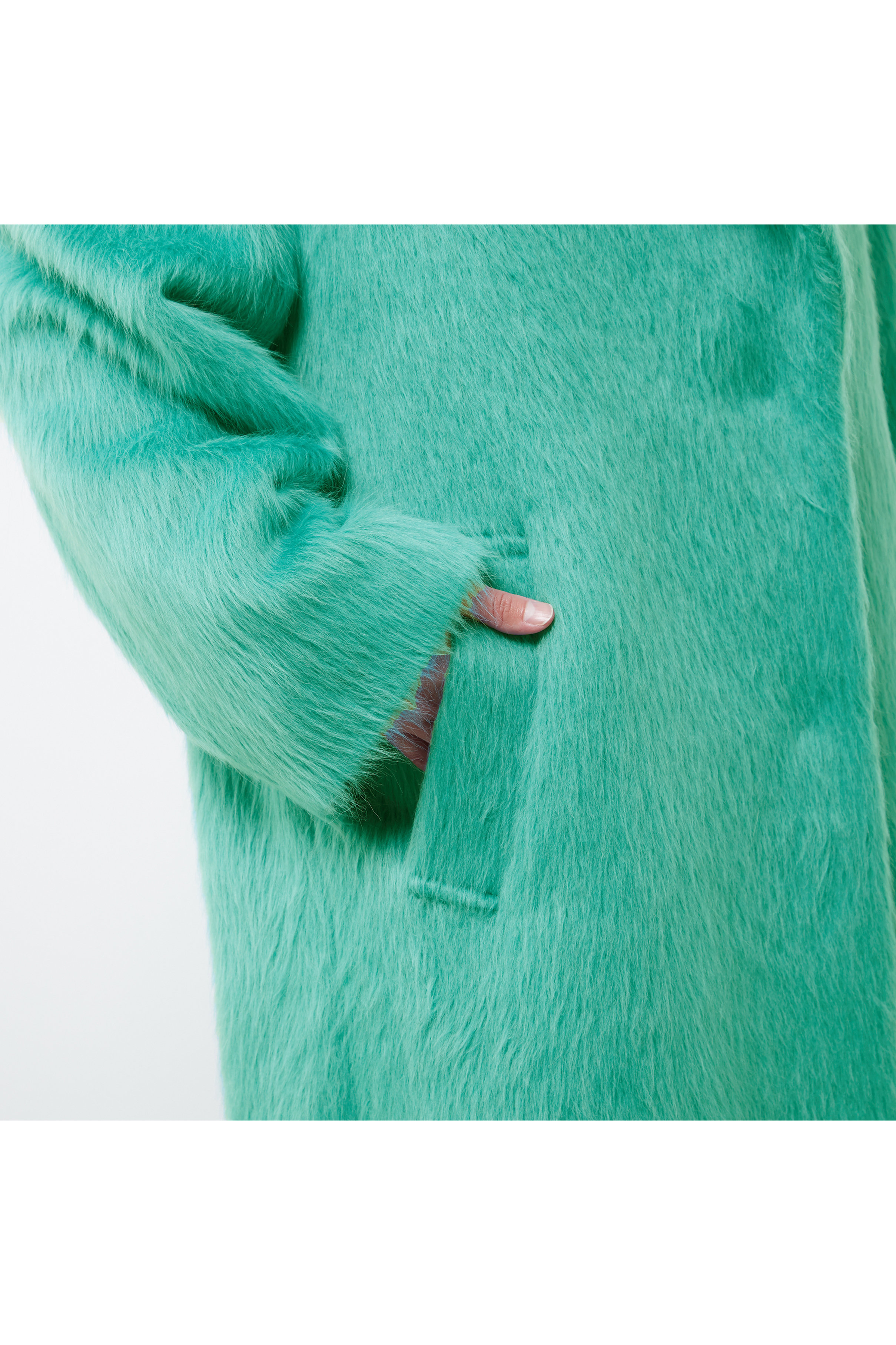 PLAIN PEOPLE(プレインピープル)｜アルパカシャギーコート/ブルー