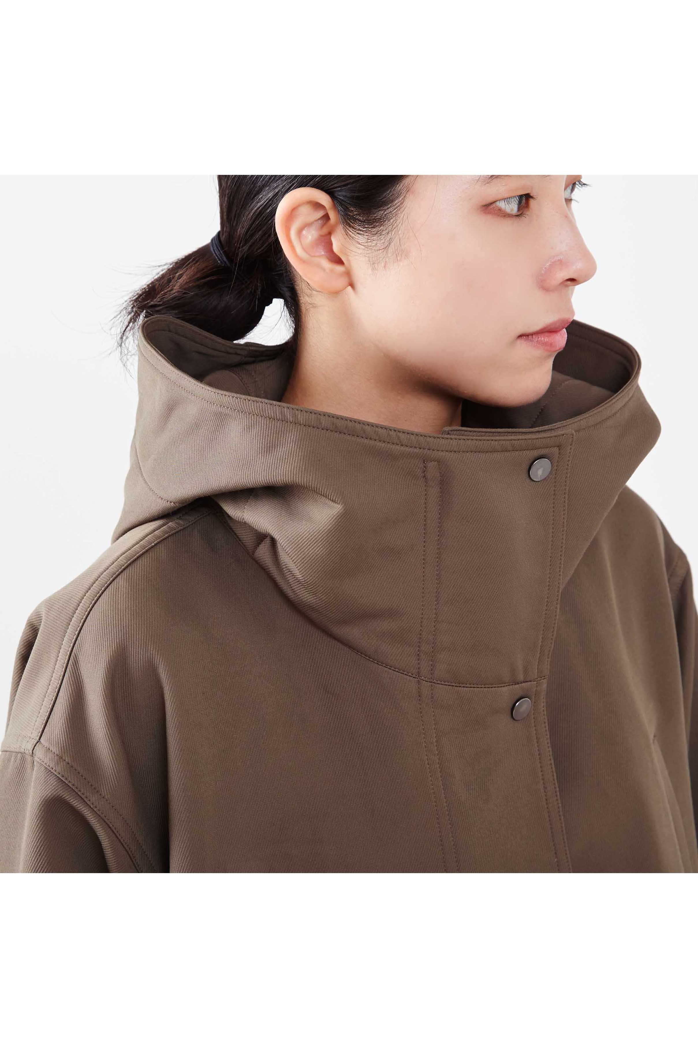 PLAIN PEOPLE(プレインピープル)｜裏起毛モッズ風コート/ダークカーキ