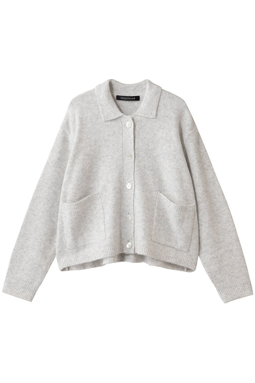 mizuiro ind(ミズイロインド)｜襟付きショートカーディガン/off white