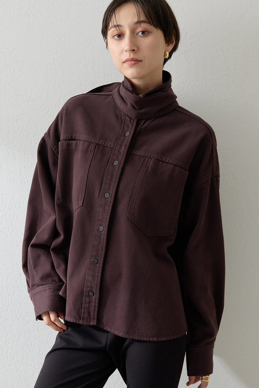 Whim Gazette(ウィム ガゼット)｜デニムボウタイシャツ/ブラウン の