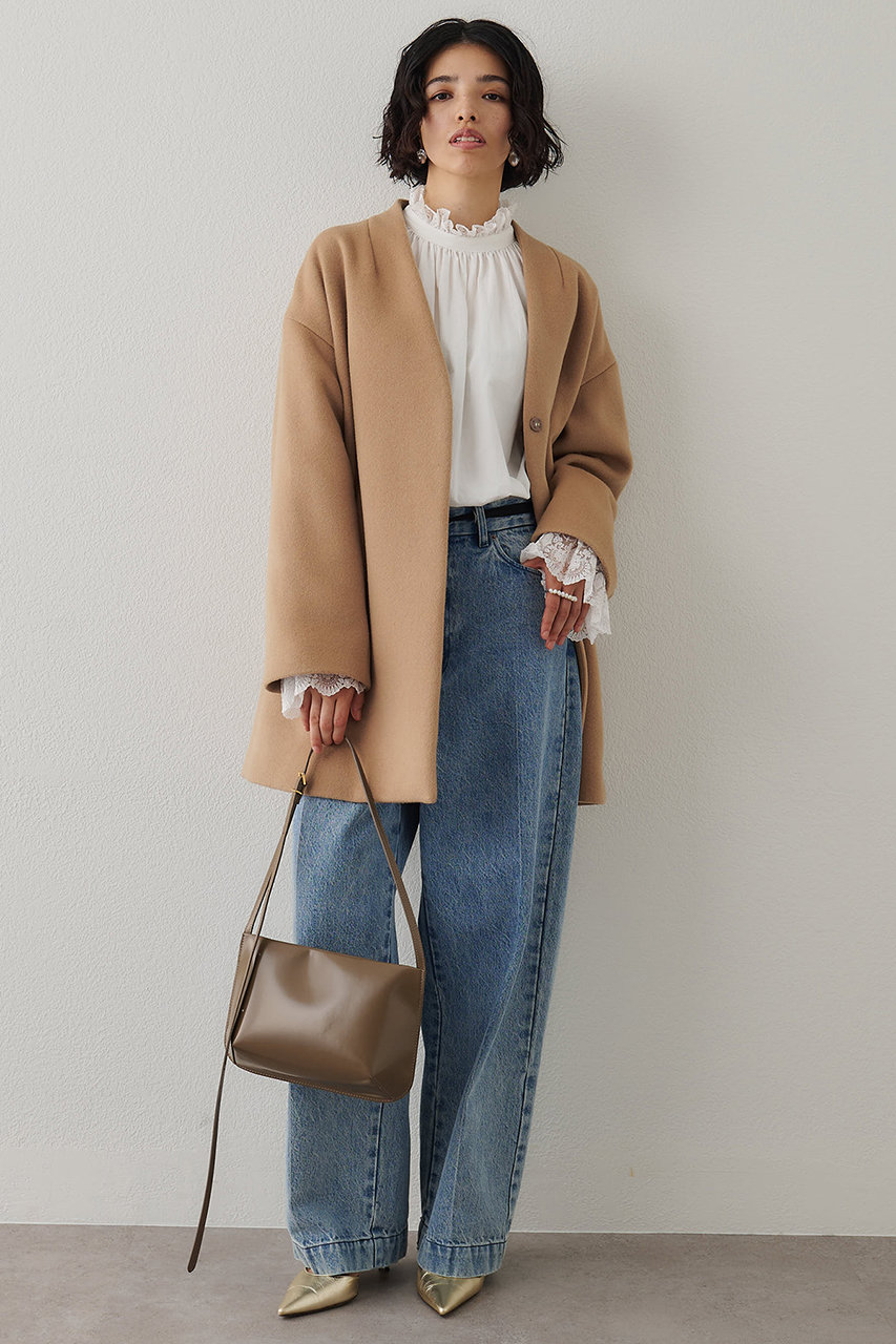 Whim Gazette(ウィム ガゼット)｜レースギャザーブラウス/オフホワイト