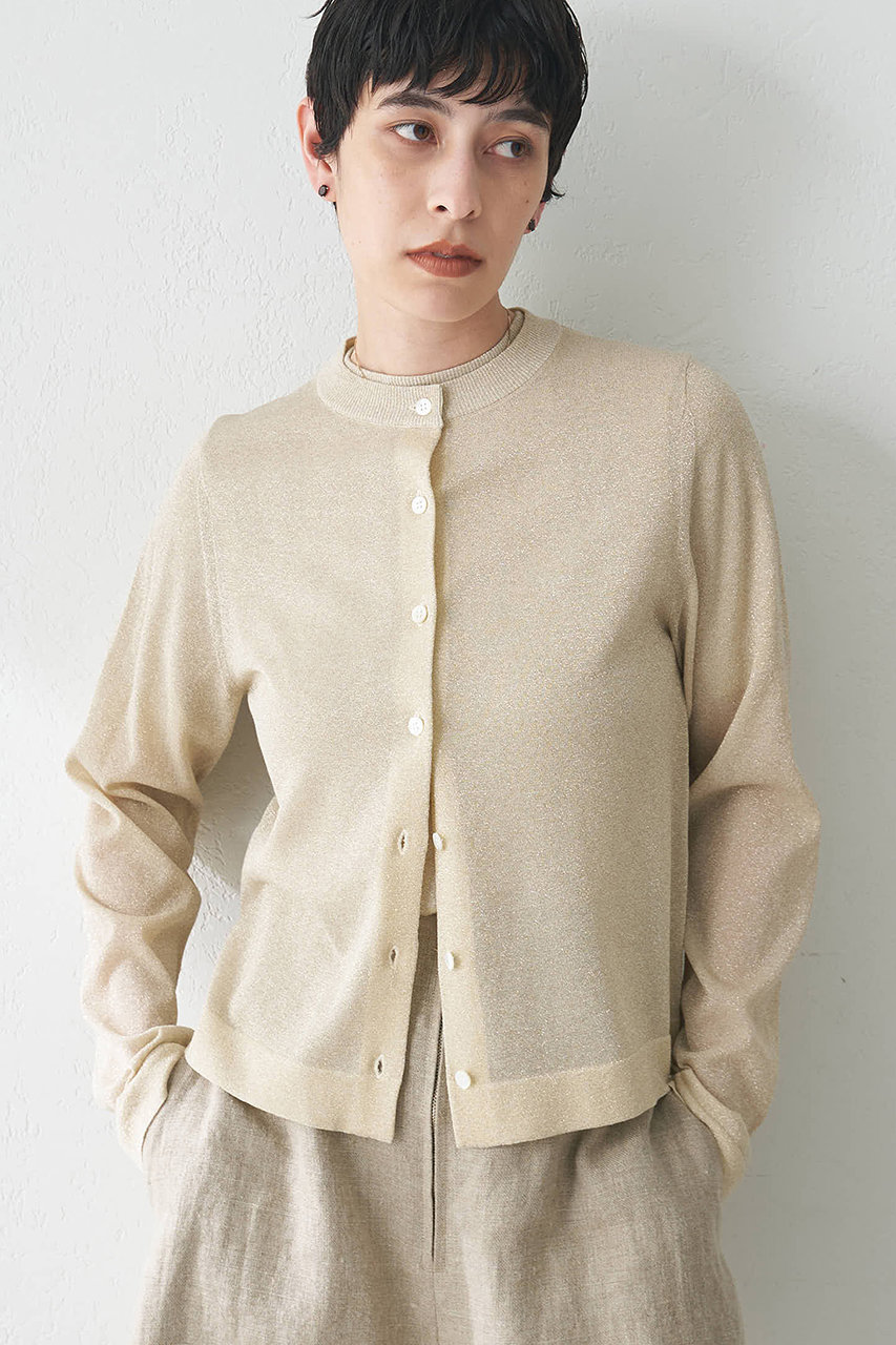 Whim Gazette(ウィム ガゼット)｜ラメカーディガン/ベージュ の通販