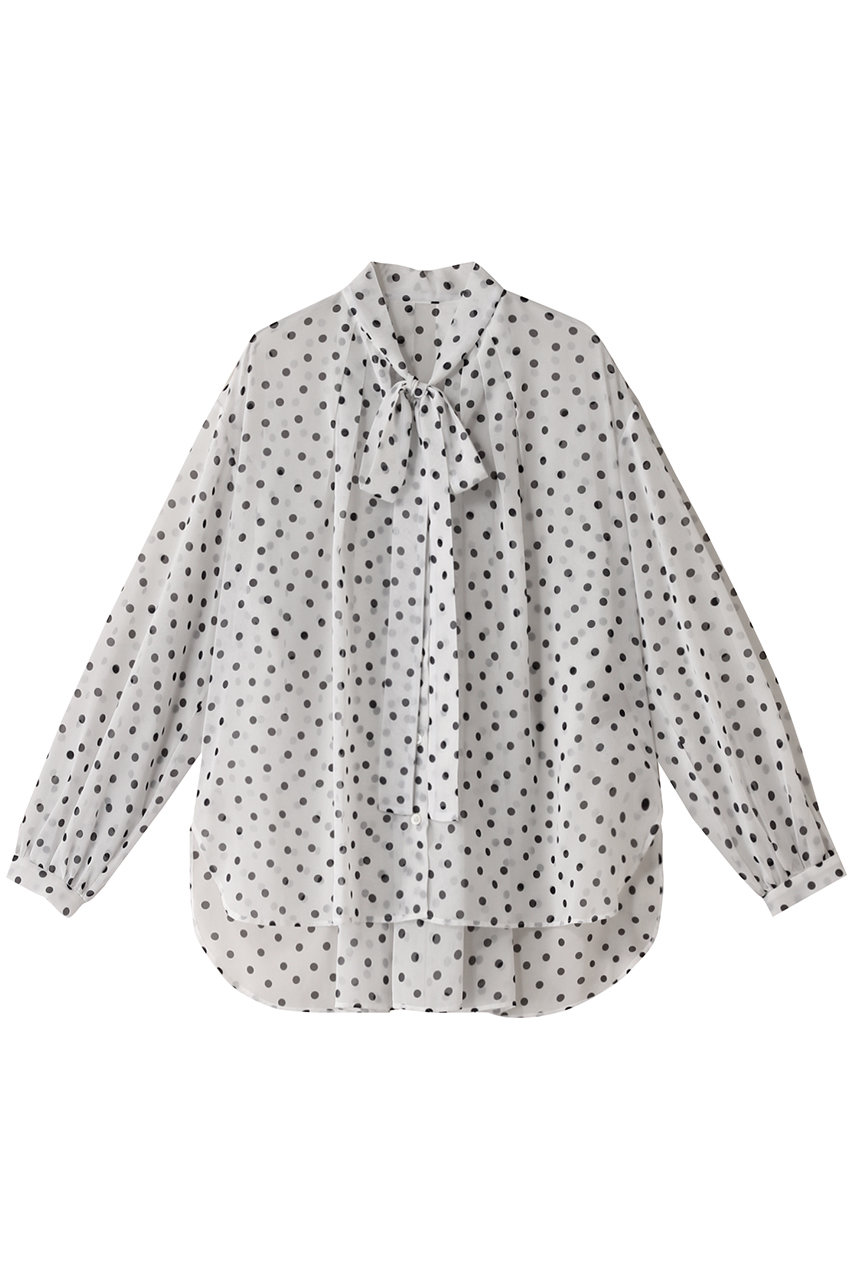 HELIOPOLE(エリオポール)｜ドットボウタイブラウス/ホワイト の通販