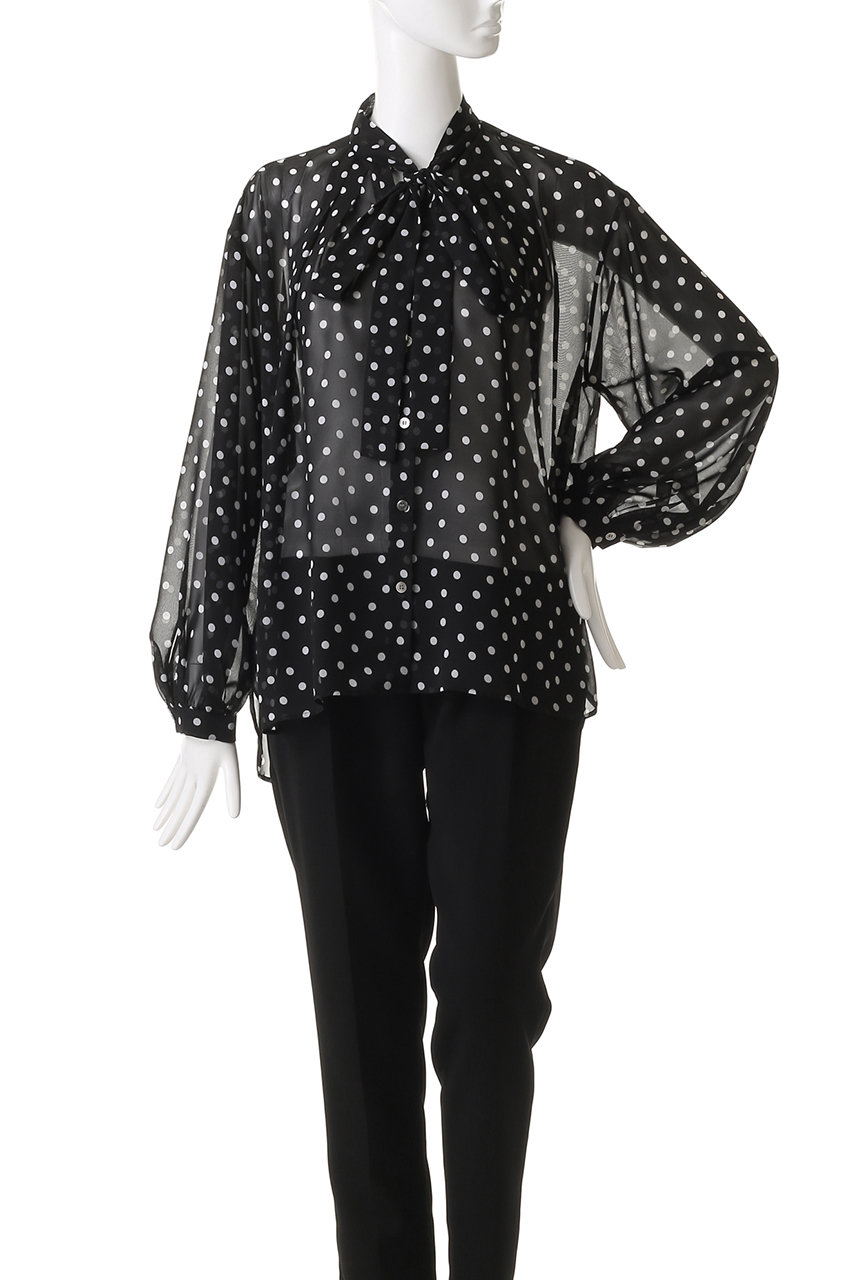 HELIOPOLE(エリオポール)｜ドットボウタイブラウス/ホワイト の通販