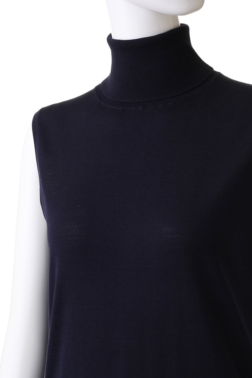 ebure(エブール)｜ライトシルクコットン ハイネックノースリーブニット