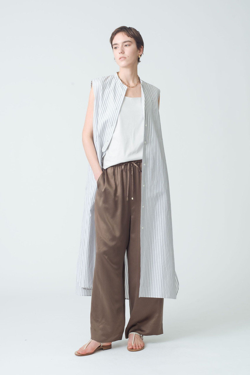 ebure(エブール)｜【Living】コットンリネンストライプ バンドカラー