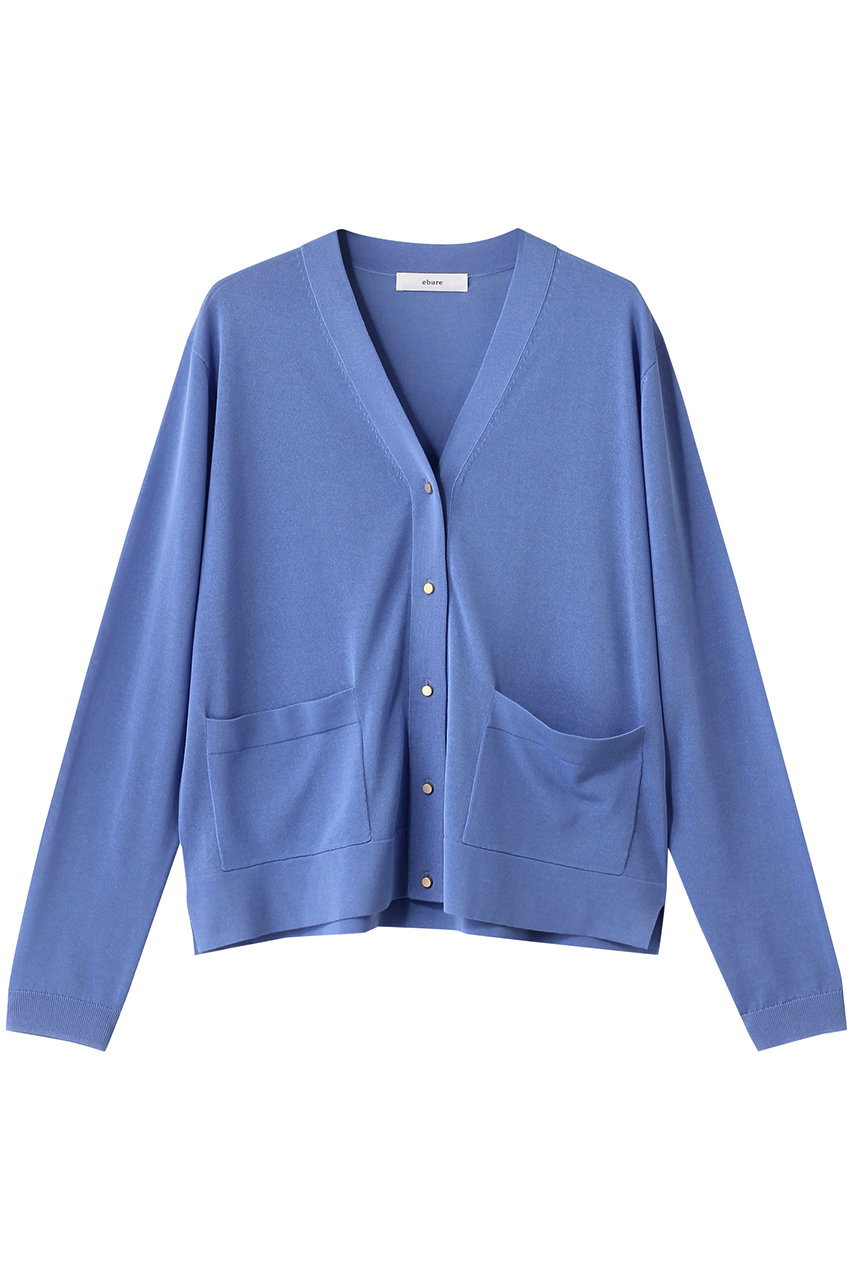 ebure(エブール)｜シアーコットンアセテート Vネックニット