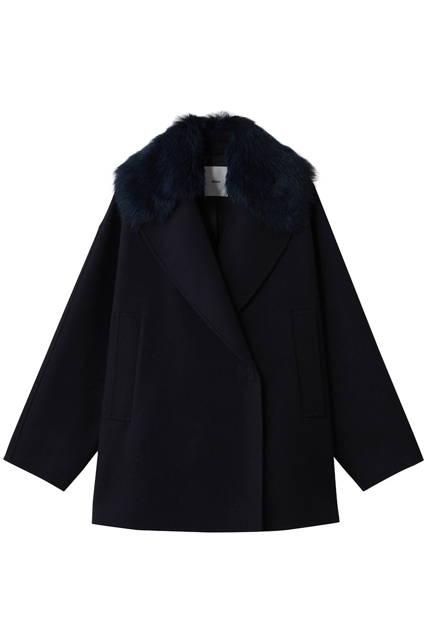 ebure(エブール)｜リュクスメルトン ショールカラーショートコート