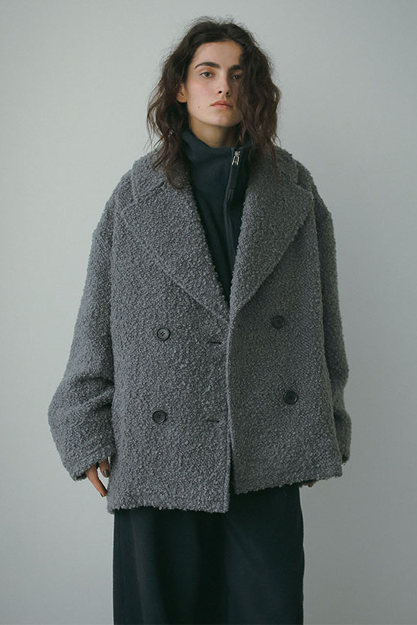 ETRE TOKYO(エトレトウキョウ)｜ビックカラーブークレPコート/グレー