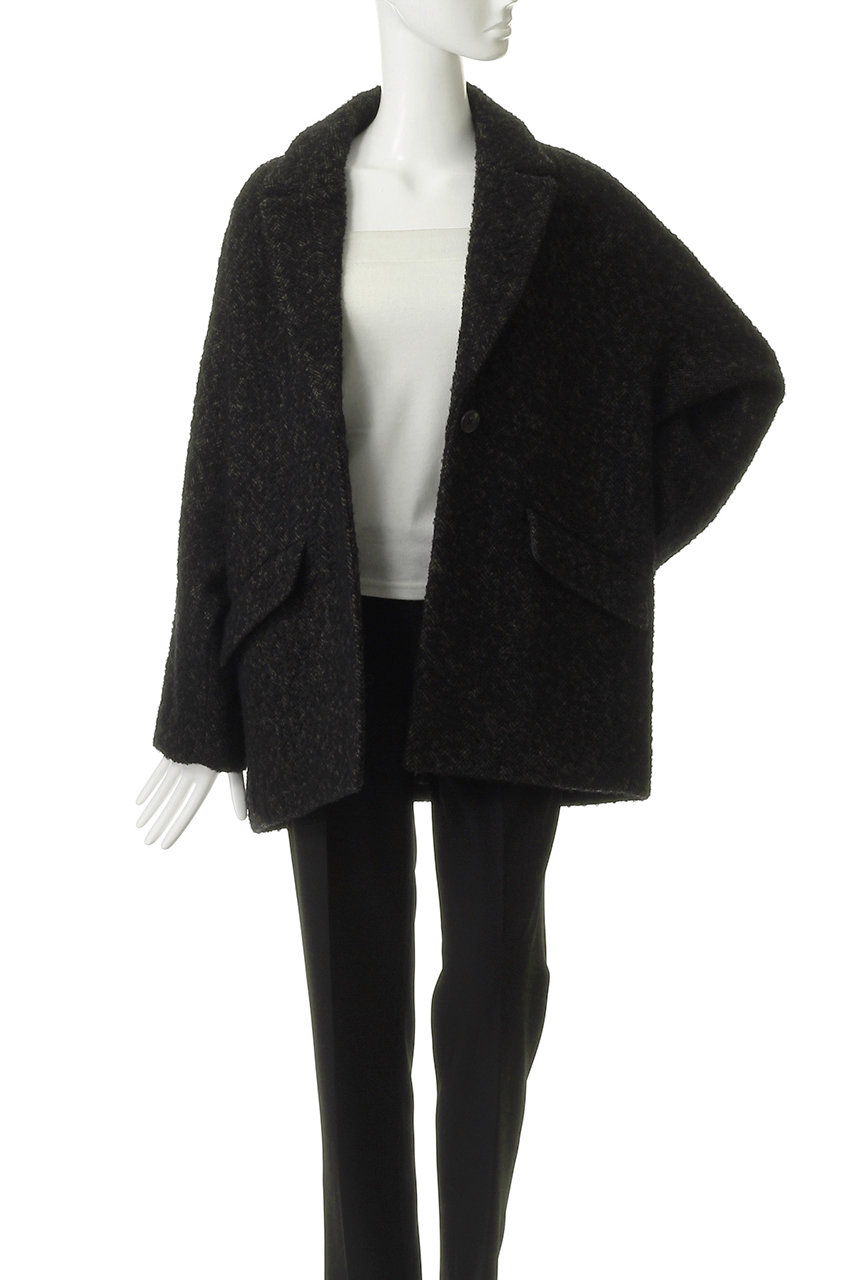 TICCA(ティッカ)｜ミックスツイードジャケコート/ブラックミックス の