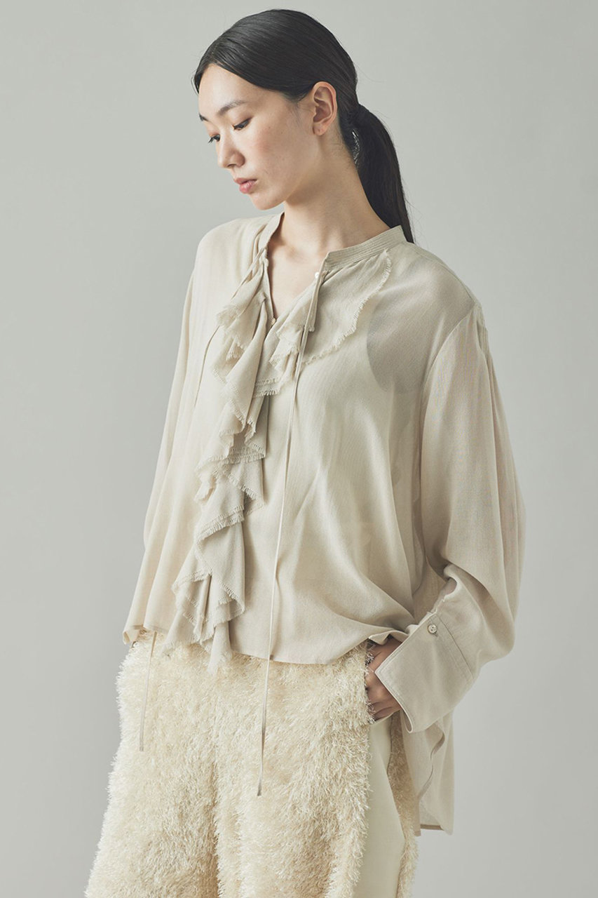 culeboo Curensology フリル付き長袖シャツ ホワイト culeboo