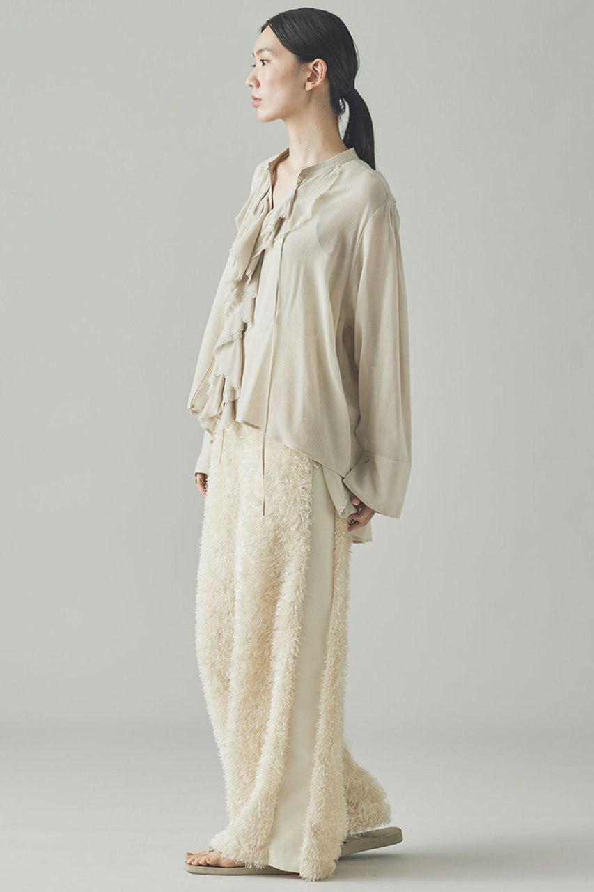 Curensology(カレンソロジー)｜ウールミックスボイルフリルブラウス