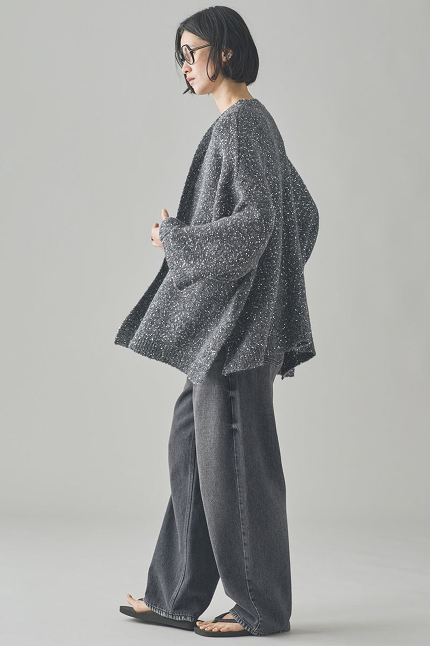 Curensology(カレンソロジー)｜スパングルニットカーディガン/グレー