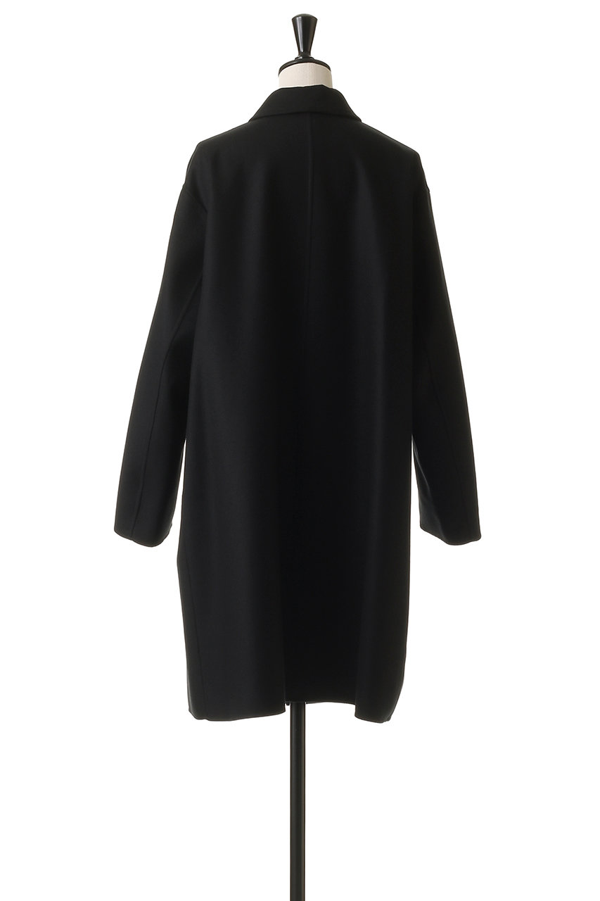 BLAMINK(ブラミンク)｜ダブルフェイスレギュラーカラーコート/ブラック